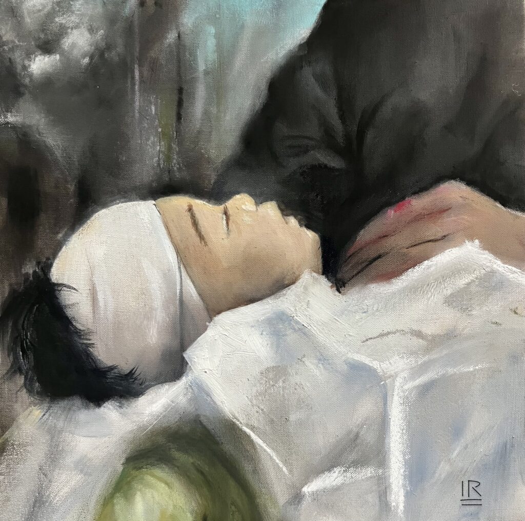 Gaza; bij pappa op schoot.